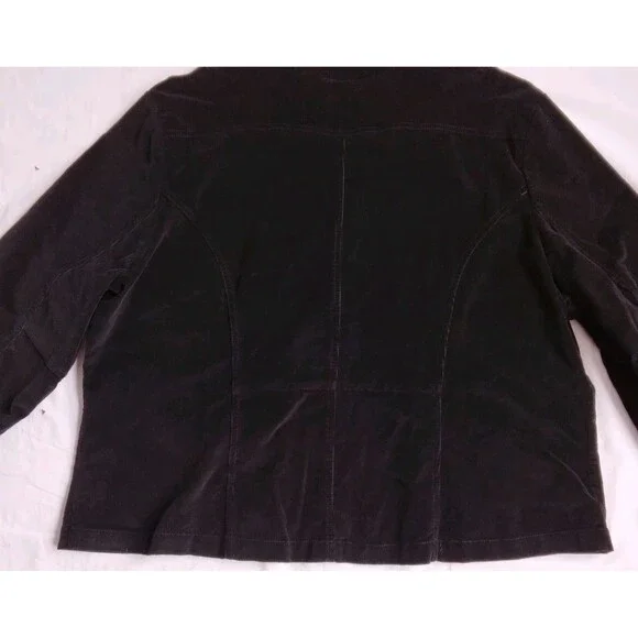 Vintage Gitano Corduroy Blazer Jacket Black Y2K Gilmore Girls Women's Plus 26W - Picture 12 of 15